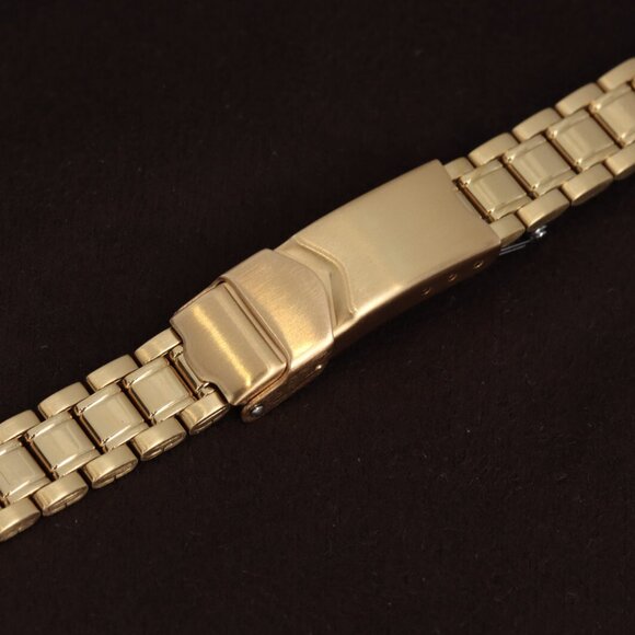 Hadley-Roma 11mm-15mm Curved Yellow Gold Plated Ladies Watch Bracelet/Band - Picture 1 of 2